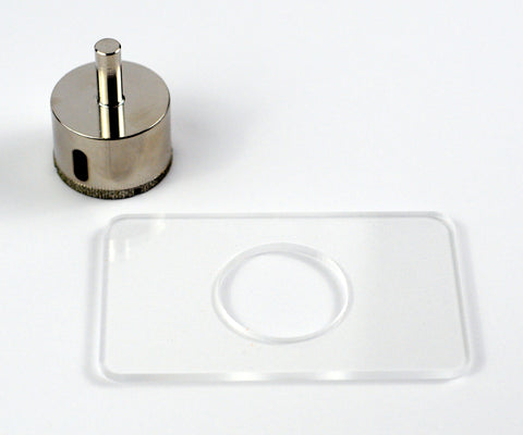 Glass Hole Saw Diamond Coated 29mm / 1.14 Inch (1-1/8") Drill Bit and drilling jig template