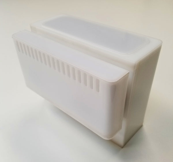 White 1200 gph LOW PROFILE Overflow Box with REMOVABLE WEIR