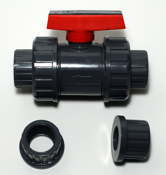1/2" Pvc True Union Ball Valve - Slip & Thread. Aquarium Plumbing .5" 1/2 Inch