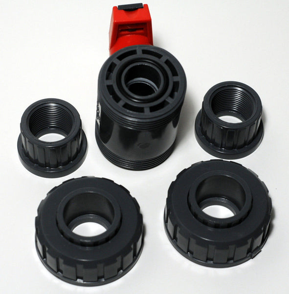 1/2" Pvc True Union Ball Valve - Slip & Thread. Aquarium Plumbing .5" 1/2 Inch