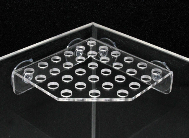 Frag Rack Corner Mounted Clear Acrylic- Holds 33 Coral Frag Plugs ...