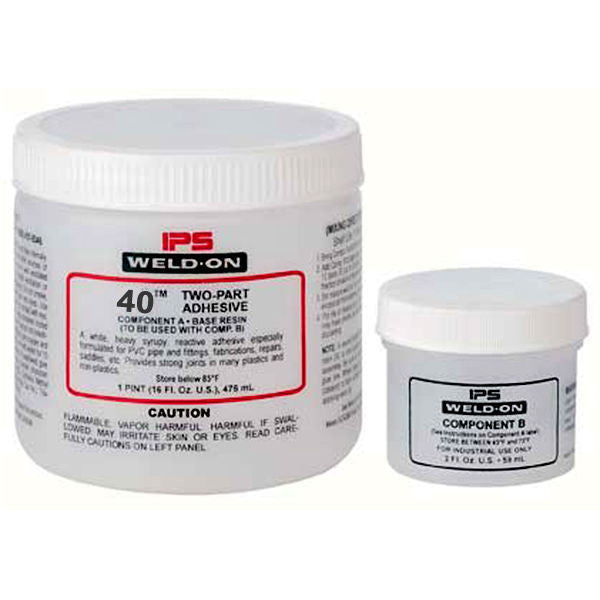 Ips Weld-on 40 2-part Acrylic Cement (glue) Adhesive Kit - 1 - Pint 16 Oz
