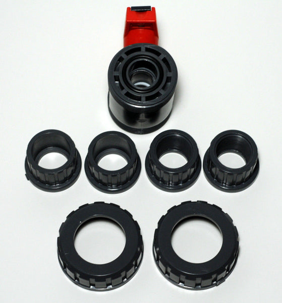 1/2" Pvc True Union Ball Valve - Slip & Thread. Aquarium Plumbing .5" 1/2 Inch